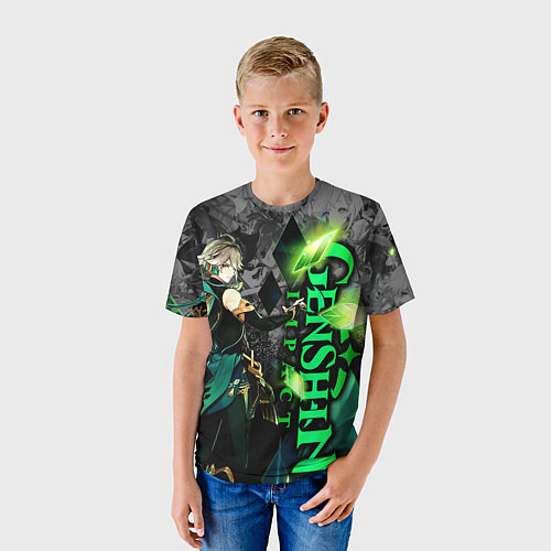 Детская футболка Геншин импакт - Аль-Хайтам / 3D-принт – фото 3