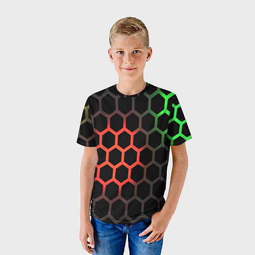 Детская футболка Gradient hexagon genshin / 3D-принт – фото 3