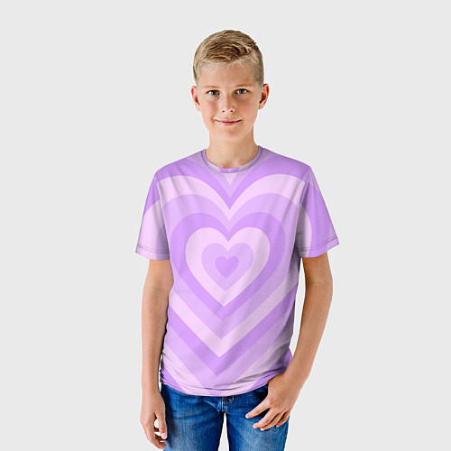 Детская футболка Hearts purple / 3D-принт – фото 3
