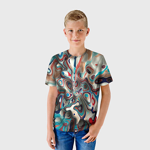 Детская футболка Волны - краски / 3D-принт – фото 3