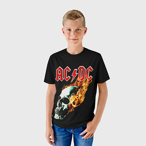 Детская футболка AC DC череп / 3D-принт – фото 3