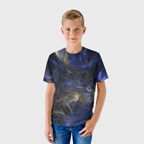 Детская футболка Синяя абстракция / 3D-принт – фото 3