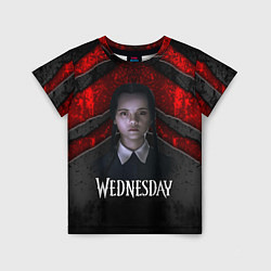 Футболка детская Wedneday black and red, цвет: 3D-принт