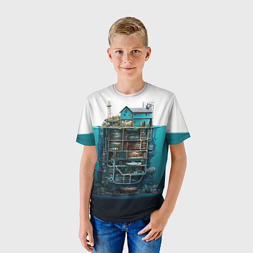Детская футболка Подводный дом / 3D-принт – фото 3