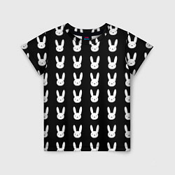 Футболка детская Bunny pattern black, цвет: 3D-принт