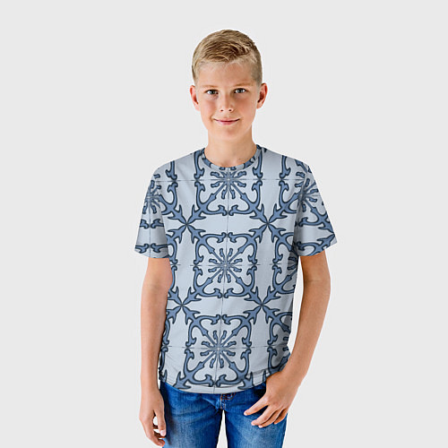 Детская футболка Квадратный паттерн / 3D-принт – фото 3