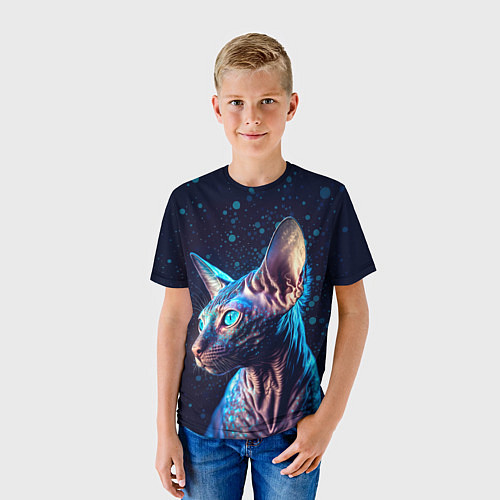 Детская футболка Кот сфинкс и искорки / 3D-принт – фото 3