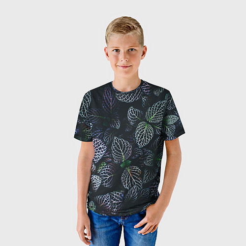 Детская футболка Паттерн из множества тёмных цветов / 3D-принт – фото 3