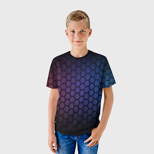 Детская футболка Abstract hexagon fon / 3D-принт – фото 3
