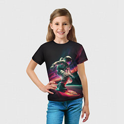 Футболка детская Cosmonaut space surfing, цвет: 3D-принт — фото 2
