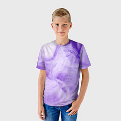 Футболка детская Абстрактный фиолетовый облачный дым, цвет: 3D-принт — фото 2
