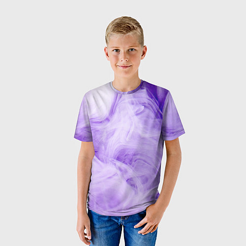 Детская футболка Абстрактный фиолетовый облачный дым / 3D-принт – фото 3