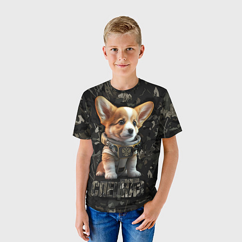 Детская футболка Вельш-корги-пемброк спецназ / 3D-принт – фото 3
