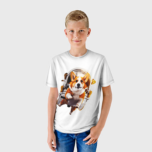 Детская футболка Корги в космосе / 3D-принт – фото 3