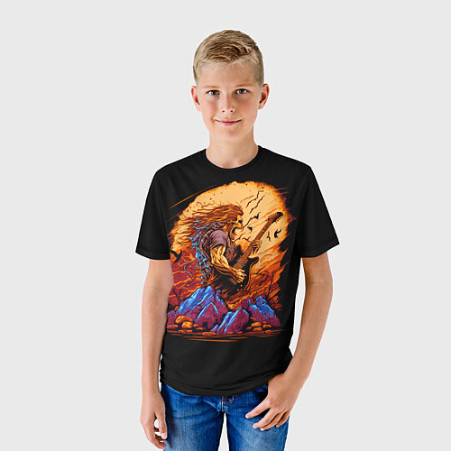 Детская футболка Мощный гитарист / 3D-принт – фото 3