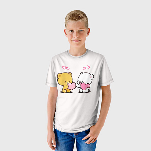 Детская футболка Мишки с сердечками / 3D-принт – фото 3