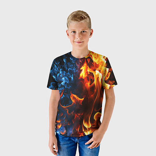 Детская футболка Битва огней - два пламени / 3D-принт – фото 3