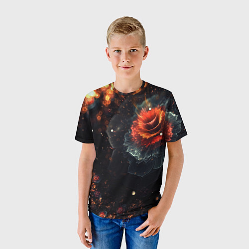 Детская футболка Midjourney Цветок вулкан / 3D-принт – фото 3