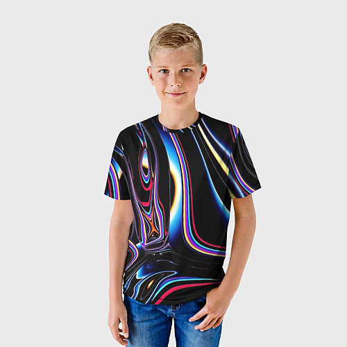 Детская футболка Черный глянец / 3D-принт – фото 3