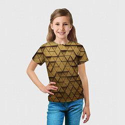 Футболка детская Золотые треугольники, цвет: 3D-принт — фото 2