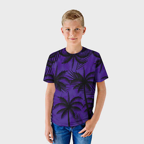 Детская футболка Пальмы в ночи / 3D-принт – фото 3