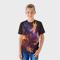 Футболка детская Текстура огня, цвет: 3D-принт — фото 2