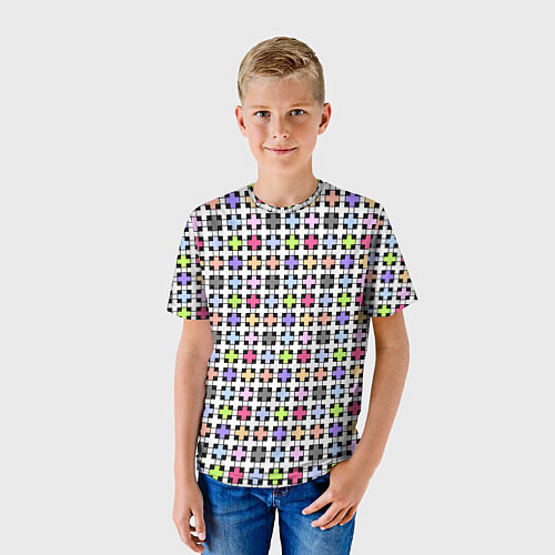 Детская футболка Разноцветный геометрический рисунок / 3D-принт – фото 3