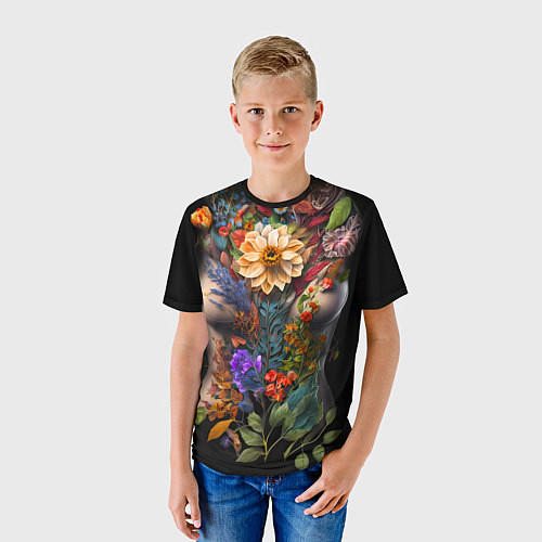 Детская футболка Тело девушка-весна / 3D-принт – фото 3