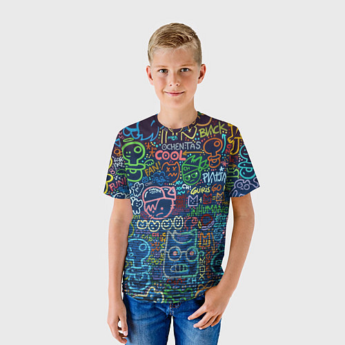 Детская футболка Разрисованная стена / 3D-принт – фото 3