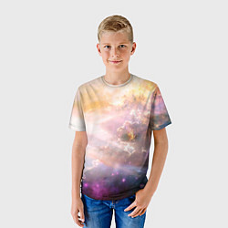 Футболка детская Аморфное абстрактное космическое красочное небо, цвет: 3D-принт — фото 2