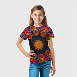 Футболка детская Орнамент яркий Мандала, цвет: 3D-принт — фото 2