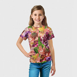 Футболка детская Райские цветы, цвет: 3D-принт — фото 2
