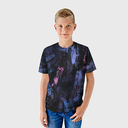Детская футболка Неоновые пятна краской / 3D-принт – фото 3