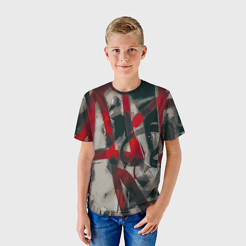 Детская футболка Красное граффити / 3D-принт – фото 3