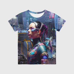 Футболка детская Cyberpunk - brave girl - neural network, цвет: 3D-принт