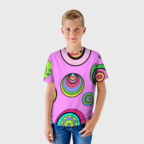 Детская футболка Разноцветные круги / 3D-принт – фото 3