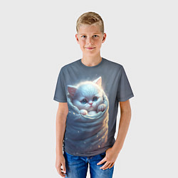 Футболка детская Котик в мешке, цвет: 3D-принт — фото 2