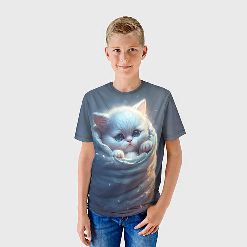 Детская футболка Котик в мешке / 3D-принт – фото 3