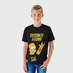 Футболка детская System of a Down Гомер Симпсон рокер, цвет: 3D-принт — фото 2