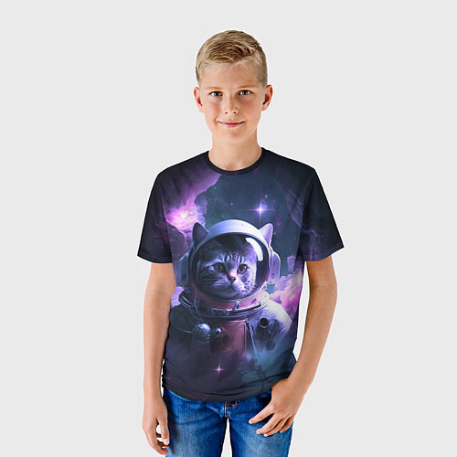 Детская футболка Котик космонавт / 3D-принт – фото 3