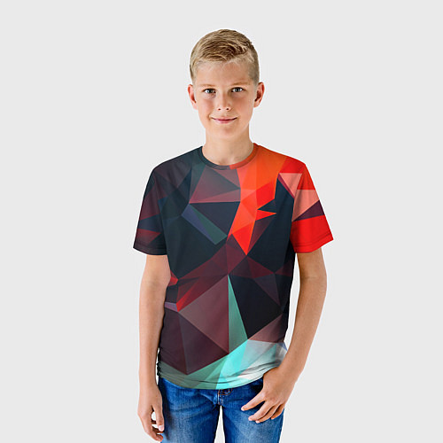 Детская футболка Абстрактное стекло осколки / 3D-принт – фото 3