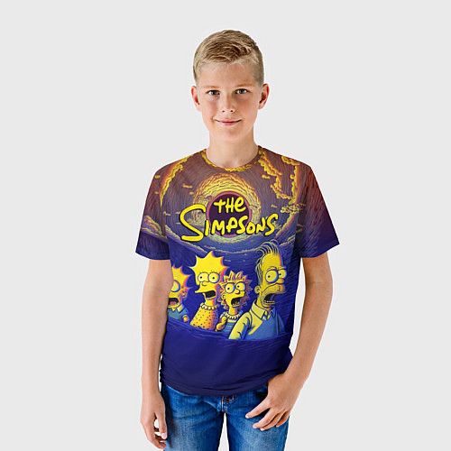 Детская футболка Черная дыра и Симпсоны / 3D-принт – фото 3