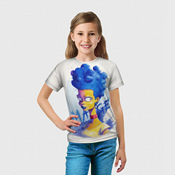 Футболка детская Акварельная Мардж Симпсон, цвет: 3D-принт — фото 2