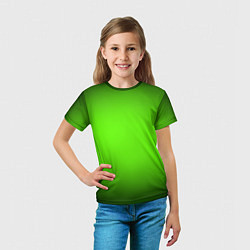 Футболка детская Кислотный зеленый с градиентом, цвет: 3D-принт — фото 2