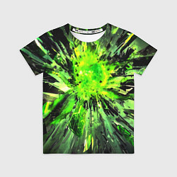 Футболка детская Fractal green explosion, цвет: 3D-принт