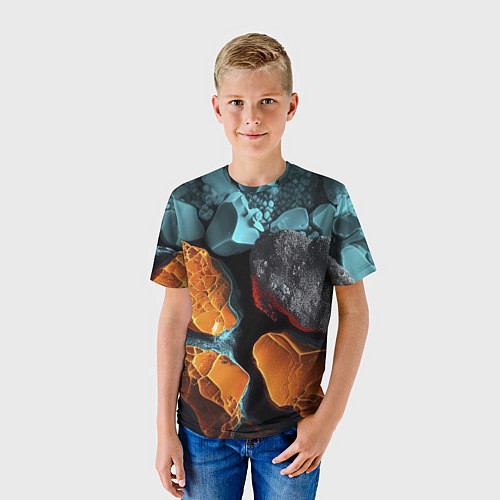 Детская футболка Цветные камни / 3D-принт – фото 3