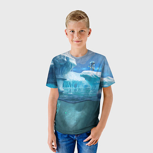 Детская футболка Subnautica - КРАБ на леднике / 3D-принт – фото 3