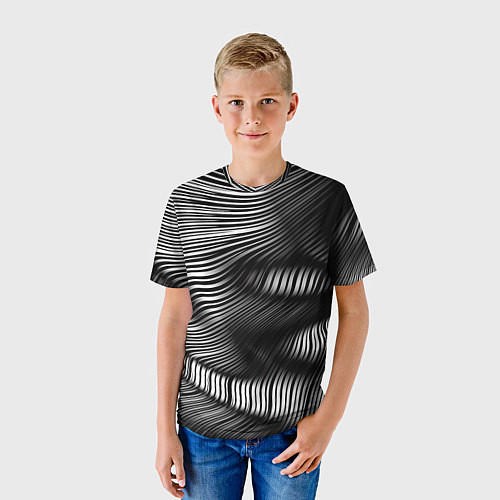 Детская футболка Оптические волны / 3D-принт – фото 3