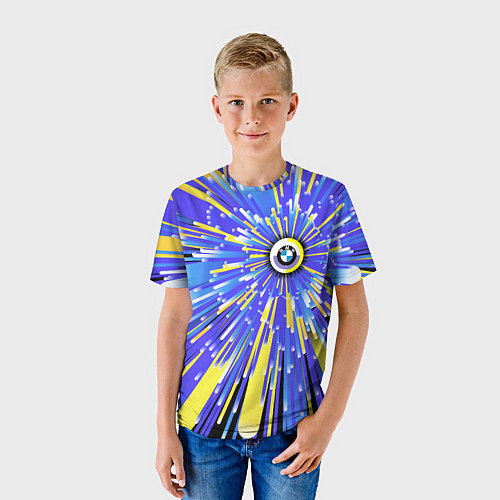 Детская футболка BMW - neon pattern - Germany / 3D-принт – фото 3