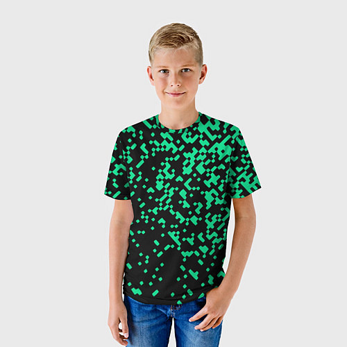 Детская футболка Авангардный пиксельный паттерн / 3D-принт – фото 3